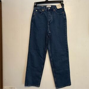 Universal Thread Dark Blue Highest Rise Straight Jeans Women’s Size 6 Button Fly